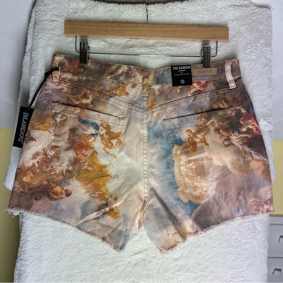 BLANKNYC The Barrow Vatican Vintage High Rise Printed Denim Shorts Angel Cherub - Picture 4 of 15